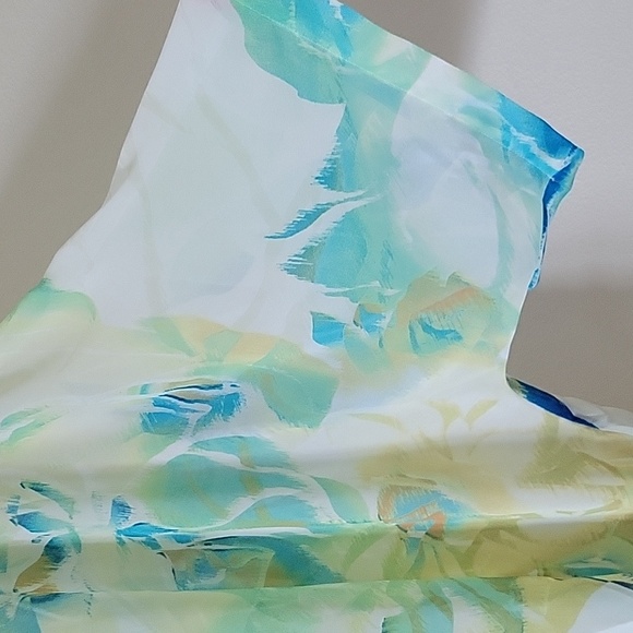 Chico's Blue Green Sheer Open Front Kimono Coverup Size S/M - Picture 4 of 7